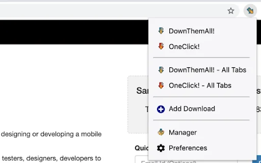 DownThemAll! Para sa Chrome – Mabilis na Bulk Downloader - Screenshot 3