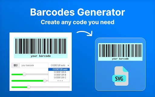 Barcode Generator: Mabilis na QR Code at Barcode Maker sa Chrome - Screenshot 1