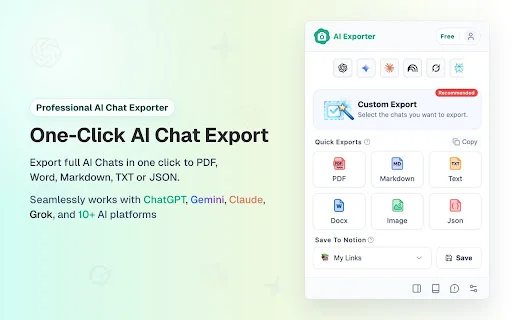 AI Exporter: I-save ang ChatGPT, Gemini sa PDF at Word – Free - Screenshot 1